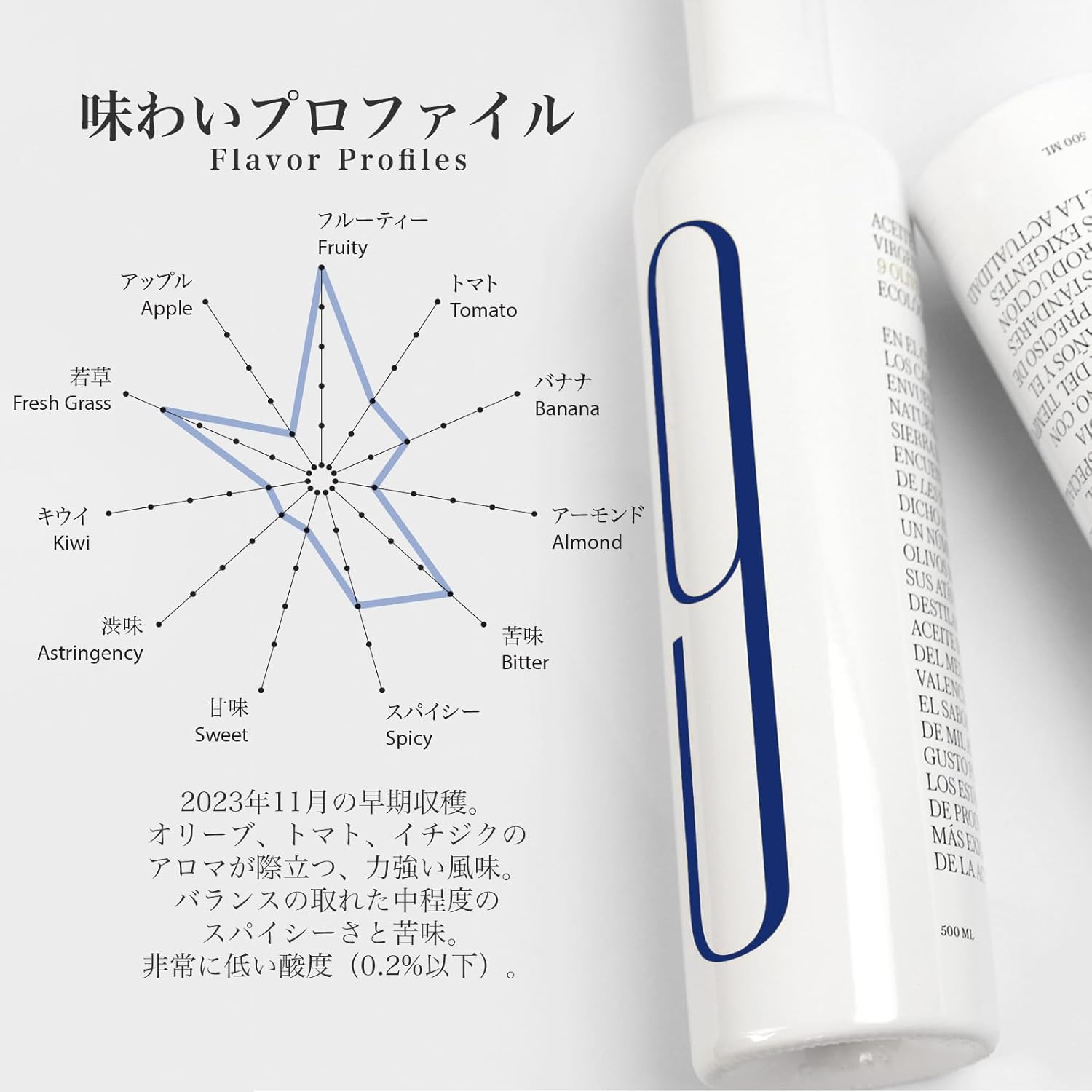 9 Oliveres (ヌエべ・オリベレス）１00％ピクアル種 オリーブオイル 500ml スペイン産 限定商品 ... 4